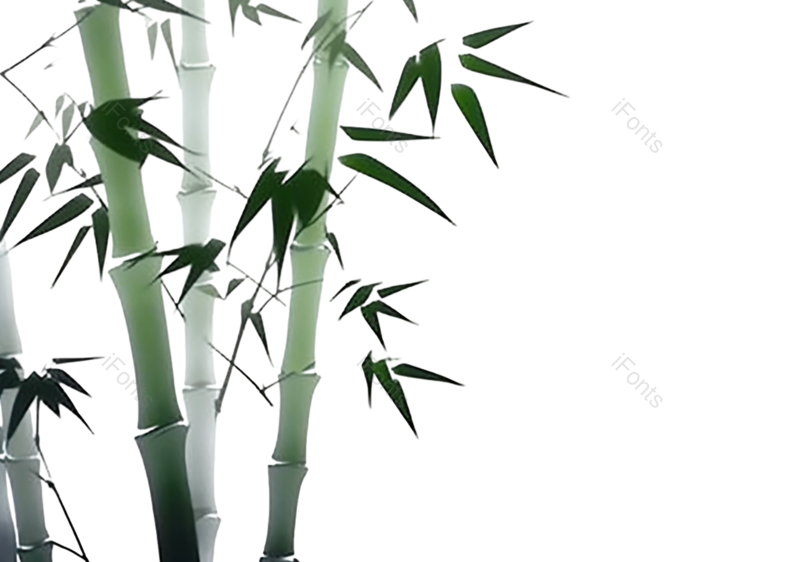 叶子图片,水墨元素,竹叶PNG,传统免抠素材